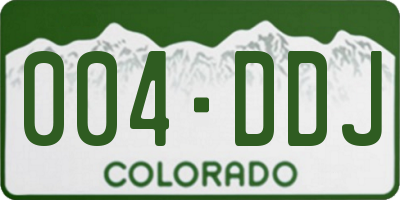 CO license plate 004DDJ