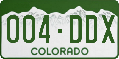 CO license plate 004DDX