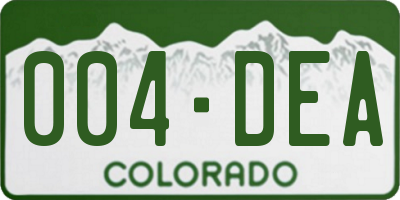 CO license plate 004DEA