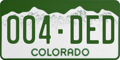 CO license plate 004DED