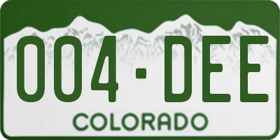 CO license plate 004DEE