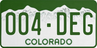 CO license plate 004DEG
