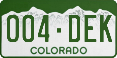 CO license plate 004DEK