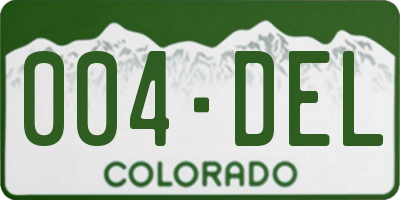 CO license plate 004DEL