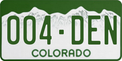 CO license plate 004DEN