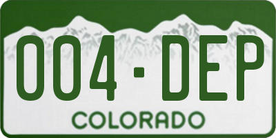 CO license plate 004DEP