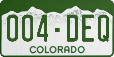 CO license plate 004DEQ