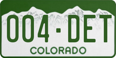 CO license plate 004DET