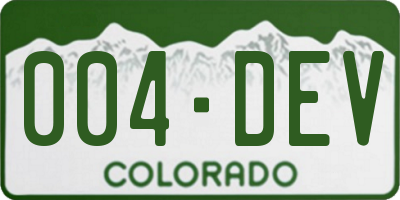 CO license plate 004DEV