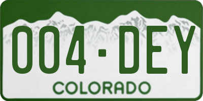 CO license plate 004DEY