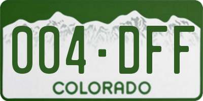 CO license plate 004DFF