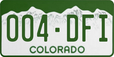 CO license plate 004DFI