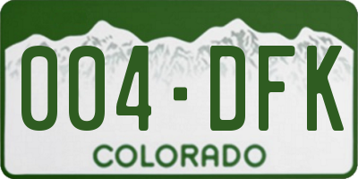 CO license plate 004DFK