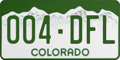 CO license plate 004DFL