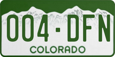 CO license plate 004DFN