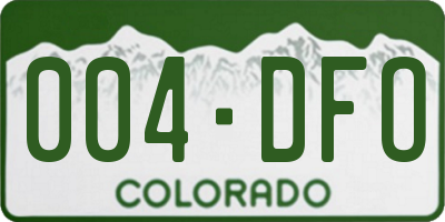 CO license plate 004DFO
