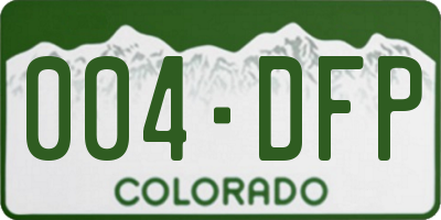 CO license plate 004DFP