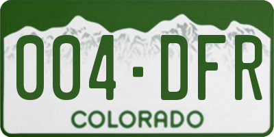 CO license plate 004DFR
