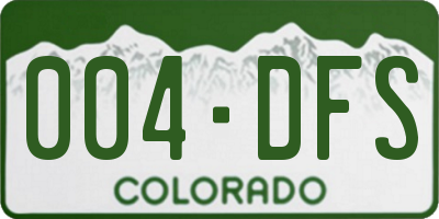CO license plate 004DFS