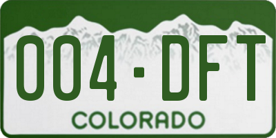 CO license plate 004DFT