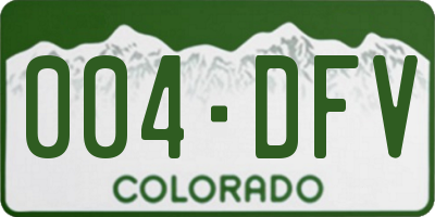 CO license plate 004DFV