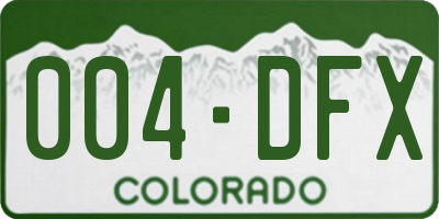 CO license plate 004DFX