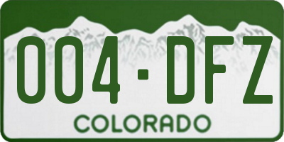 CO license plate 004DFZ