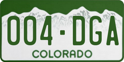 CO license plate 004DGA