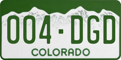 CO license plate 004DGD