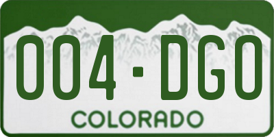 CO license plate 004DGO