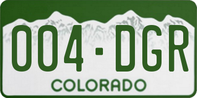 CO license plate 004DGR