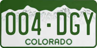 CO license plate 004DGY