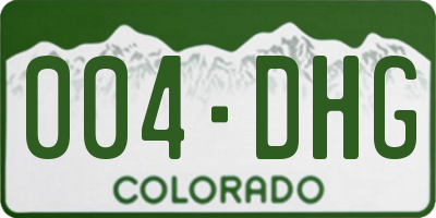 CO license plate 004DHG