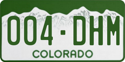 CO license plate 004DHM