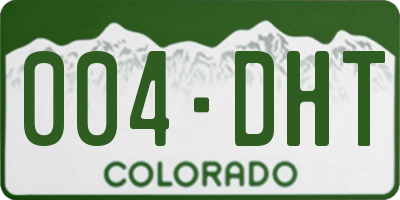 CO license plate 004DHT