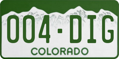 CO license plate 004DIG