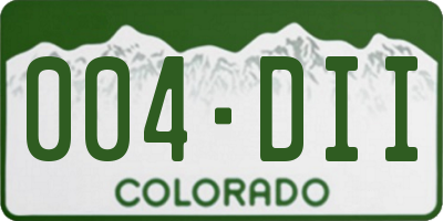 CO license plate 004DII