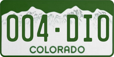 CO license plate 004DIO