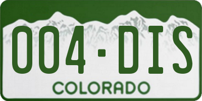 CO license plate 004DIS