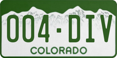 CO license plate 004DIV