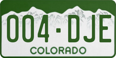 CO license plate 004DJE