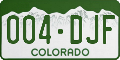 CO license plate 004DJF