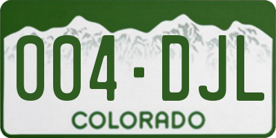 CO license plate 004DJL