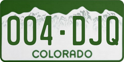 CO license plate 004DJQ
