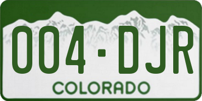 CO license plate 004DJR