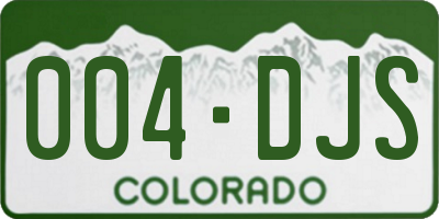 CO license plate 004DJS