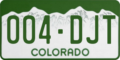 CO license plate 004DJT