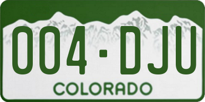 CO license plate 004DJU