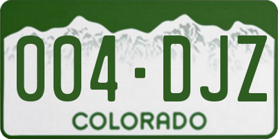 CO license plate 004DJZ
