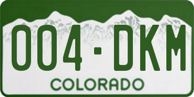 CO license plate 004DKM